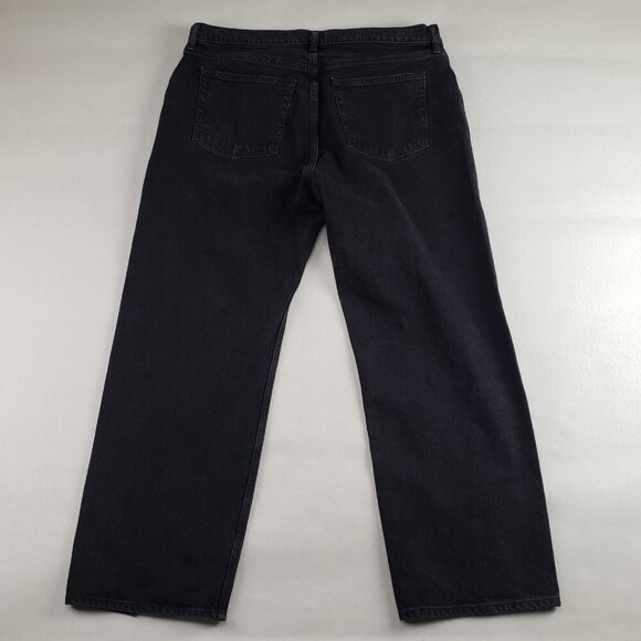 Abercrombie Fitch 90s Relaxed Jean Women 34/18S Short Black Front Vent High Rise - Picture 5 of 12